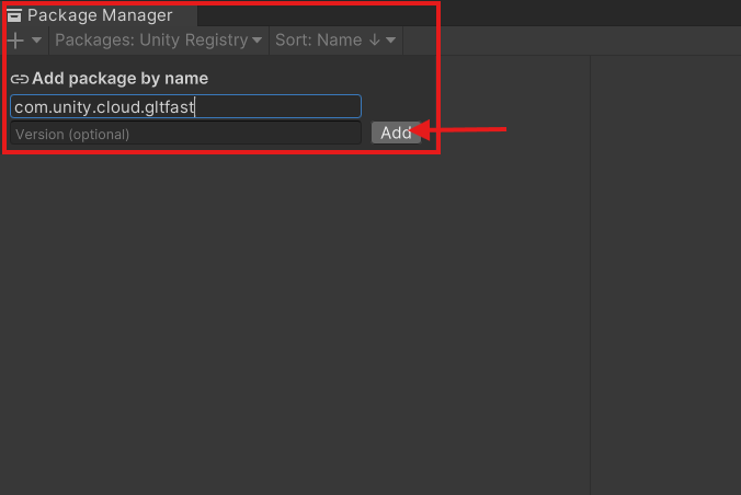 Click + button at the top left corner and add package by name